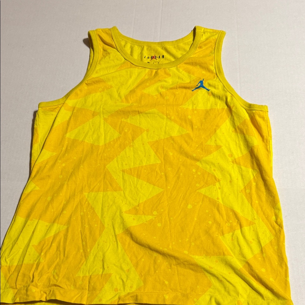 Jordan Men's Bright Yellow Tank with Blue Accent